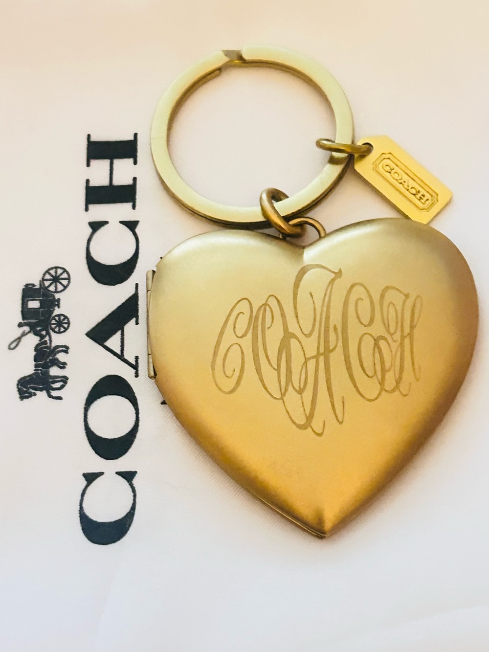 EXTREMELY RARE Coach Poppy Y2K Heart Locket Picture Frame Keychain/ Bag Charm